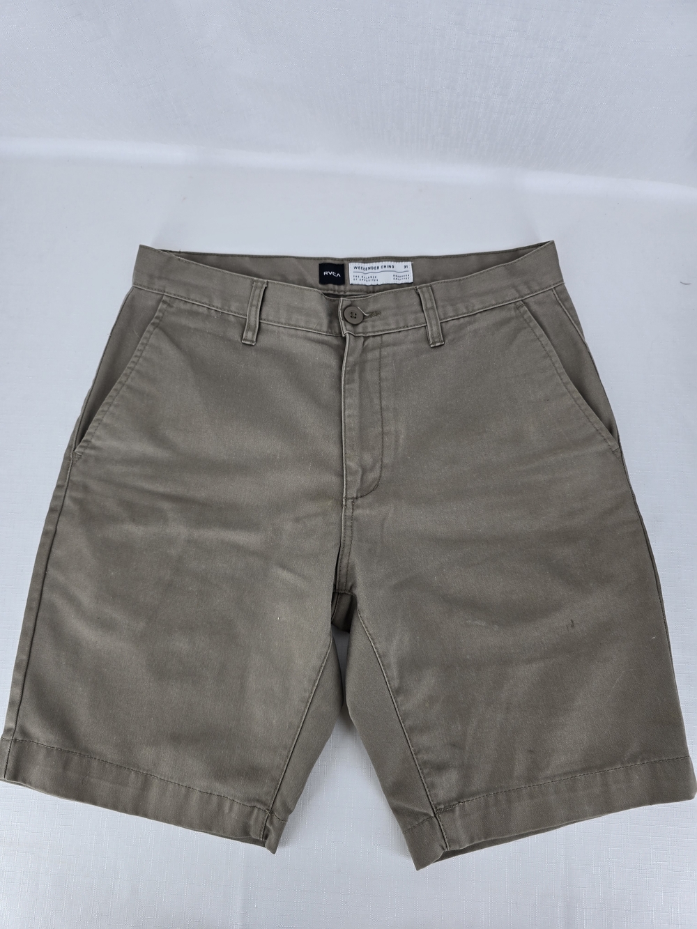 RVCA Men's Olive Khaki Flat Front Shorts